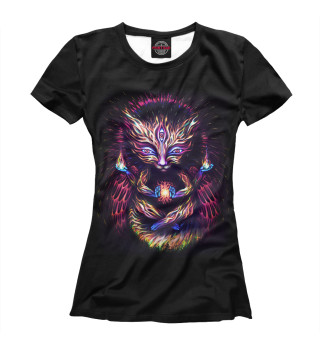 Женская футболка Кот огня