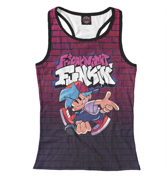 Женская майка-борцовка с изображением Friday Night Funkin Бойфрен цвета Белый