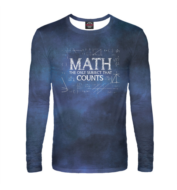 Мужской лонгслив с изображением Algebra Science Geek Calcul цвета Белый