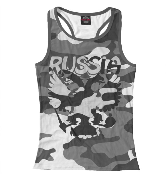 Женская майка-борцовка с изображением Russia цвета Белый