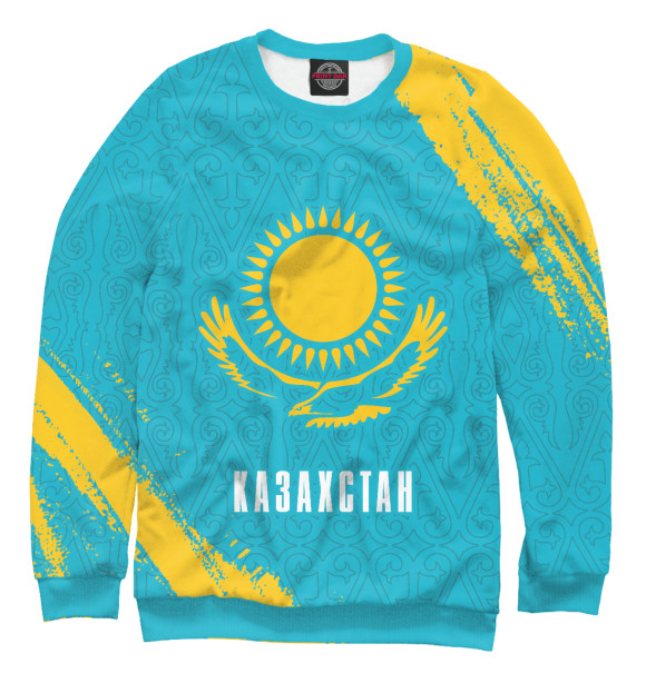 Свитшот для девочек с изображением Казахстан / Kazakhstan цвета Белый