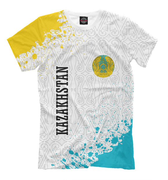 Футболка для мальчиков с изображением Kazakhstan / Казахстан цвета Белый