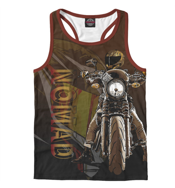 Мужская майка-борцовка с изображением Кочевник цвета Белый