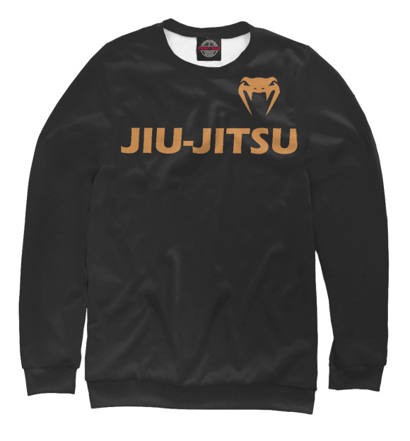 Свитшот для девочек с изображением Jiu Jitsu Black/Gold цвета Белый