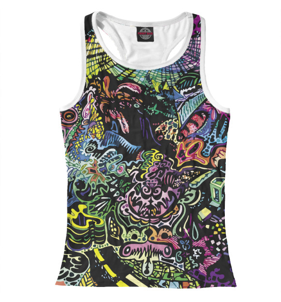 Женская майка-борцовка с изображением Abstract pattern цвета Белый