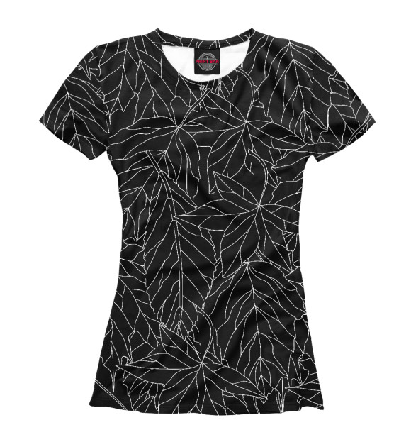 Женская футболка с изображением Черно-белая осень цвета Белый