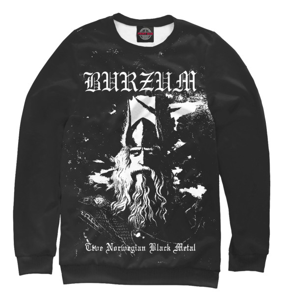 Мужской свитшот с изображением Burzum Black Metal цвета Белый