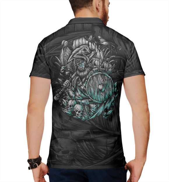 Мужское поло с изображением Варяг цвета Белый