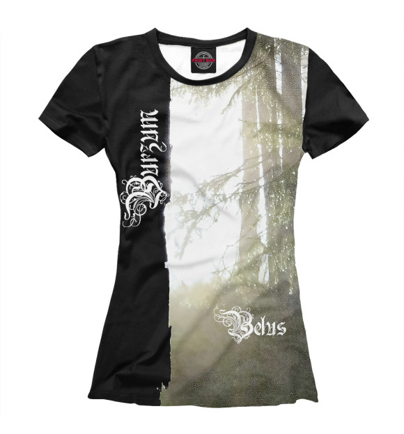 Футболка для девочек с изображением Burzum - Belus цвета Белый