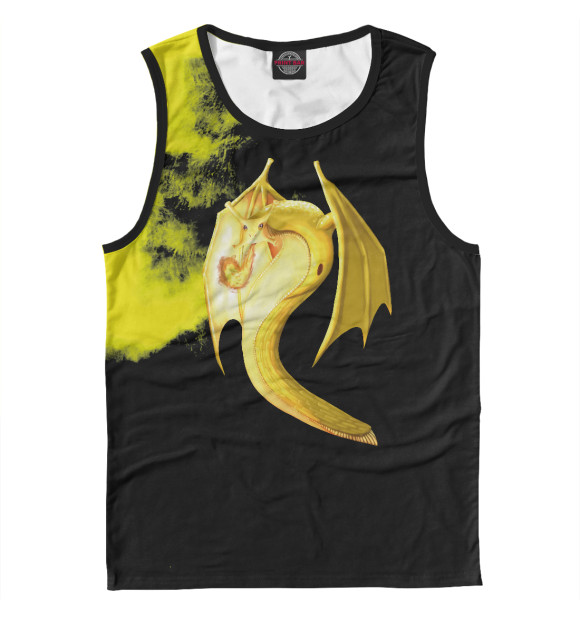 Мужская майка с изображением Banana Slug Dragon цвета Белый