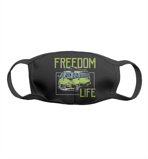 Маска тканевая с изображением Freedom life цвета Белый