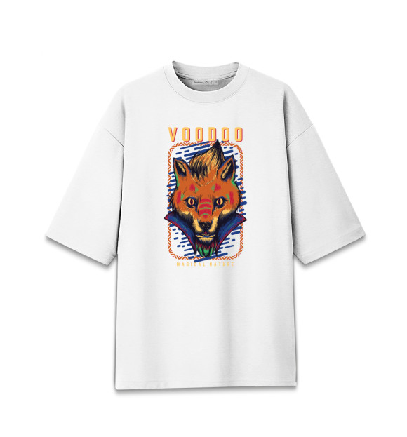 Мужская футболка оверсайз с изображением Voodoo цвета Белый