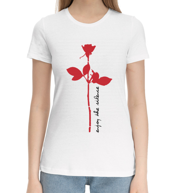 Женская хлопковая футболка с изображением Depeche Mode цвета Белый