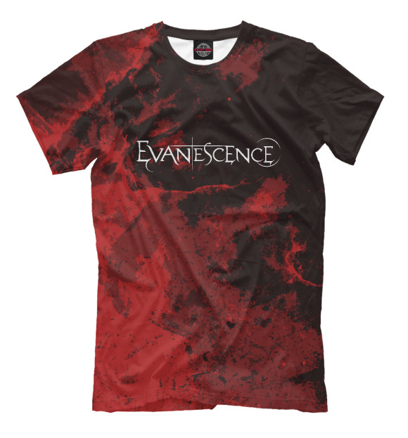 Футболка для мальчиков с изображением Evanescence бордовая текстура цвета Белый