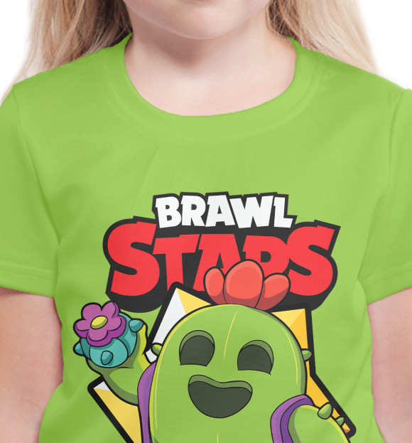 Футболка для девочек с изображением Brawl stars цвета Белый