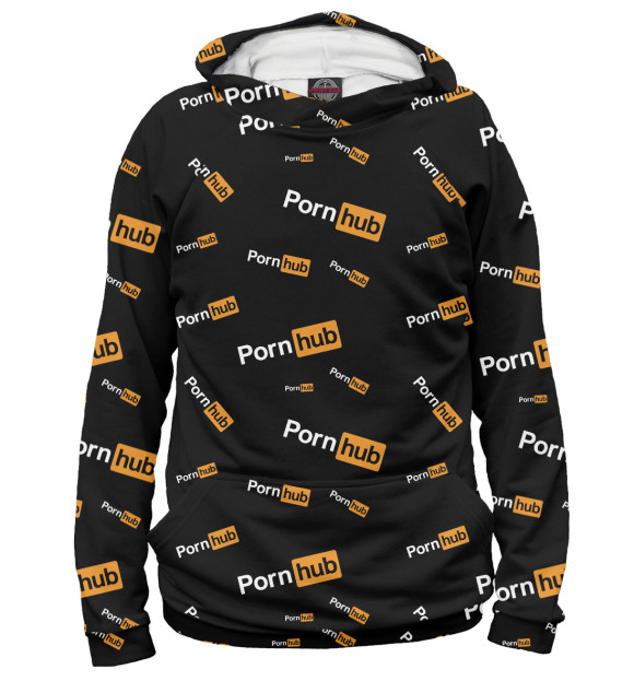 Женское худи с изображением Pornhub паттерн цвета Белый