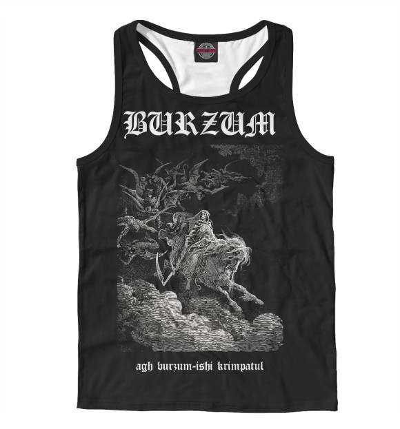 Мужская майка-борцовка с изображением Burzum ishi krimpatul цвета Белый