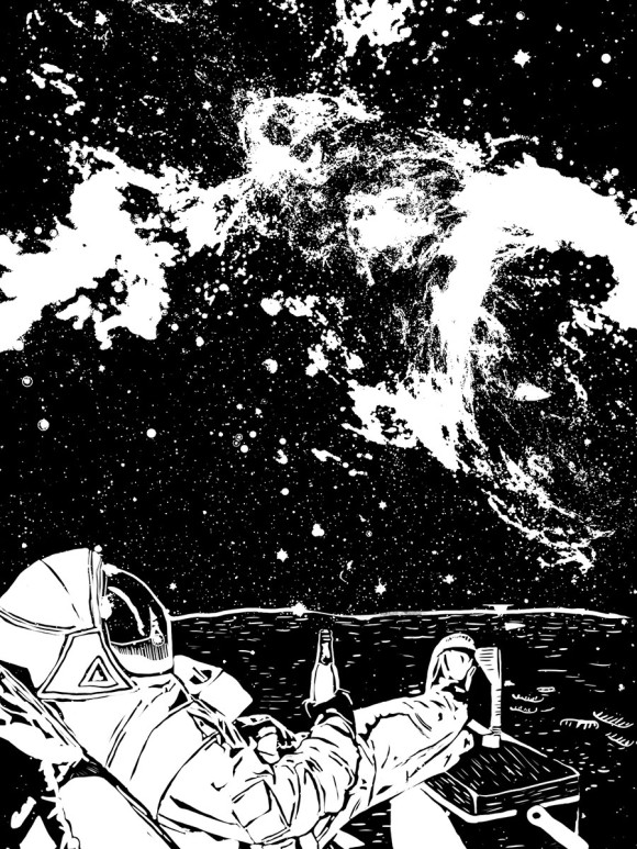 Свитшот для девочек с изображением Космонавт цвета Белый