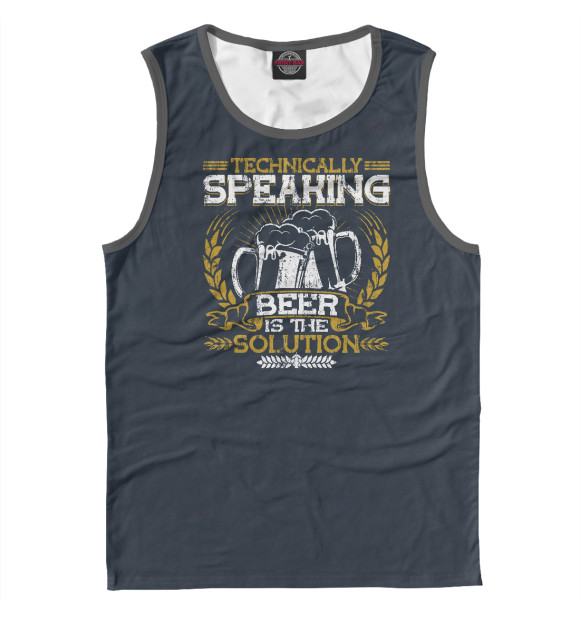 Мужская майка с изображением Home Brewing Craft Beer цвета Белый