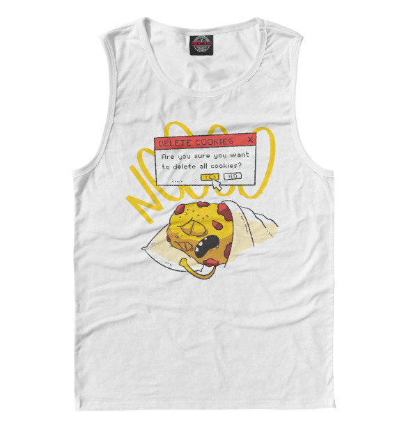 Мужская майка с изображением Delete сookies цвета Белый
