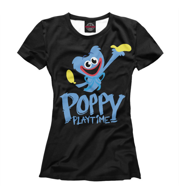 Футболка для девочек с изображением Poppy Playtime Хагги Вагги цвета Белый