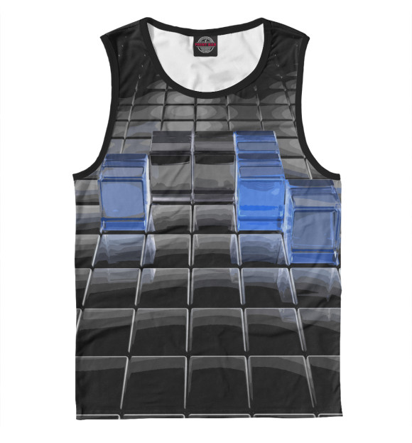 Мужская майка с изображением Текстура 3D цвета Белый