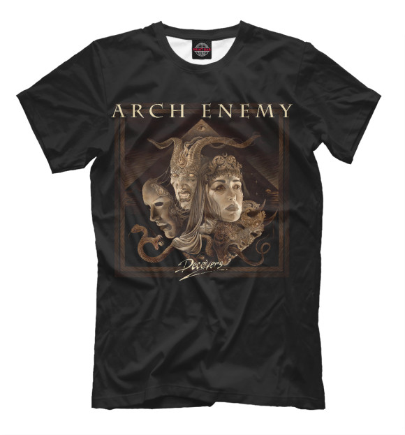 Мужская футболка с изображением Arch Enemy - Deceivers цвета Белый