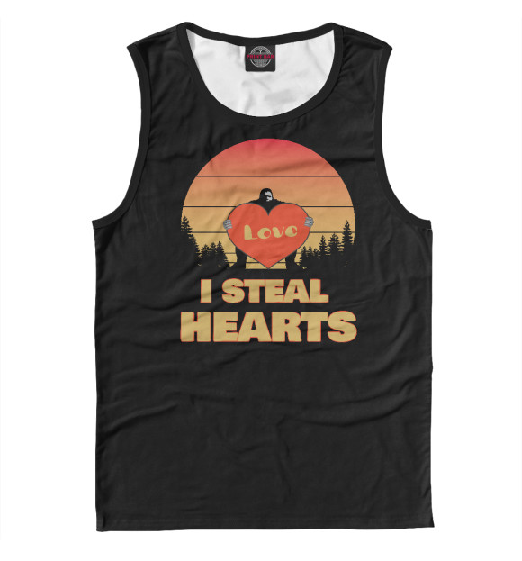Мужская майка с изображением I steal hearts цвета Белый