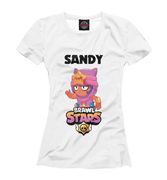 Футболка для девочек с изображением Brawl Stars SANDY цвета Белый