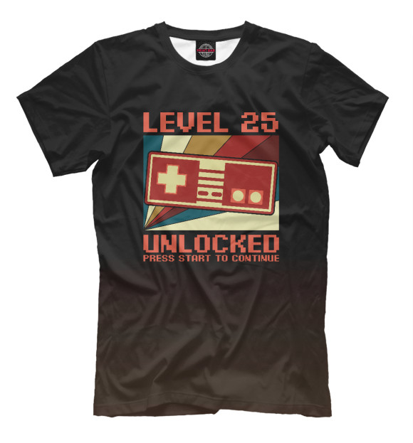 Футболка для мальчиков с изображением LEVEL 25 UNLOCKED цвета Белый