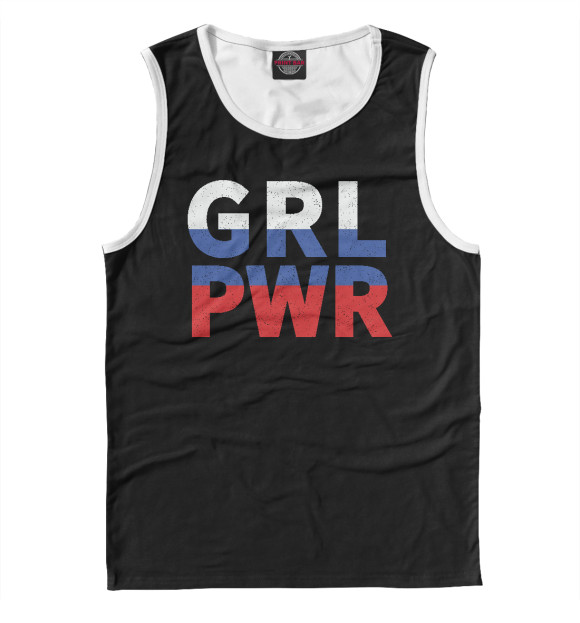 Мужская майка с изображением Girl Power цвета Белый