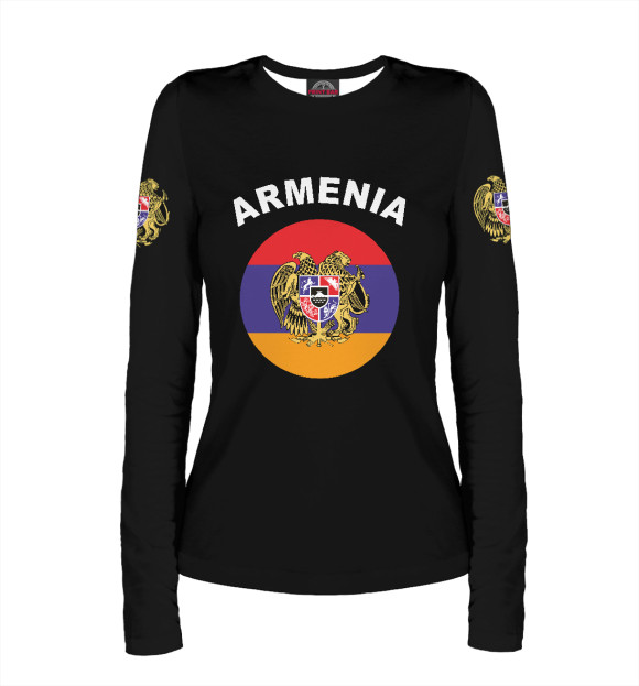Женский лонгслив с изображением Армения цвета Белый