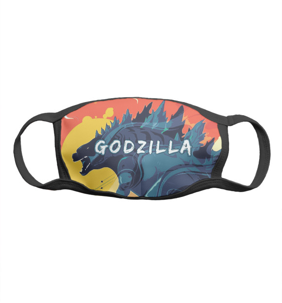 Маска тканевая с изображением Ggodzilla цвета Белый