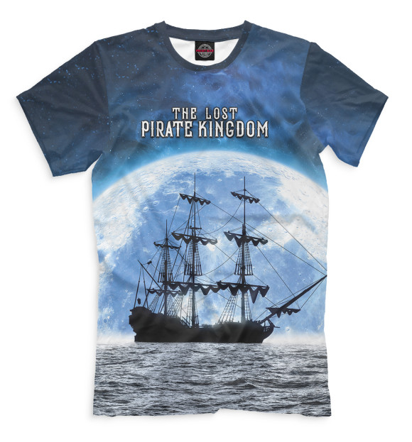 Мужская футболка с изображением Затерянное королевство пиратов цвета Белый