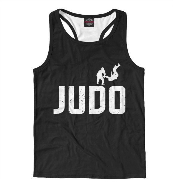 Мужская майка-борцовка с притом Judo цвета Белый Мужская майка-борцовка с изображением Judo цвета Белый