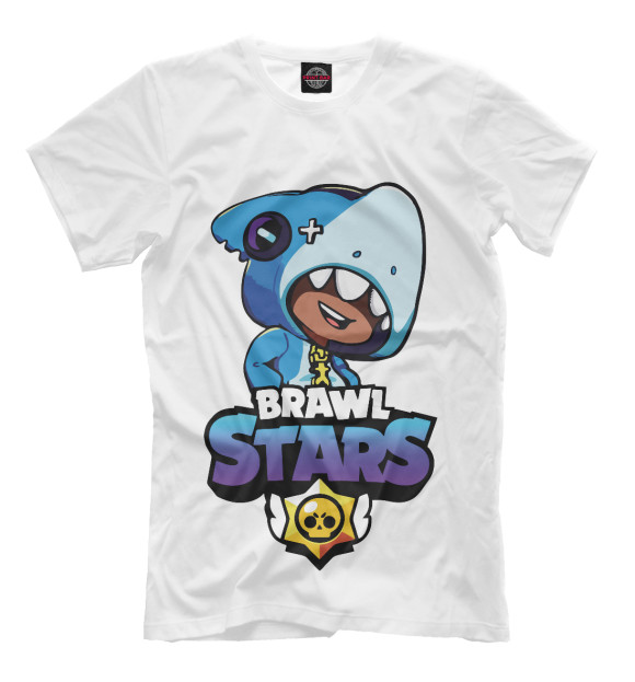 Мужская футболка с изображением Brawl Stars Leon цвета Белый