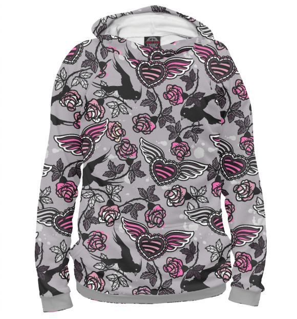 Мужское худи с изображением Эмо стиль цвета Белый