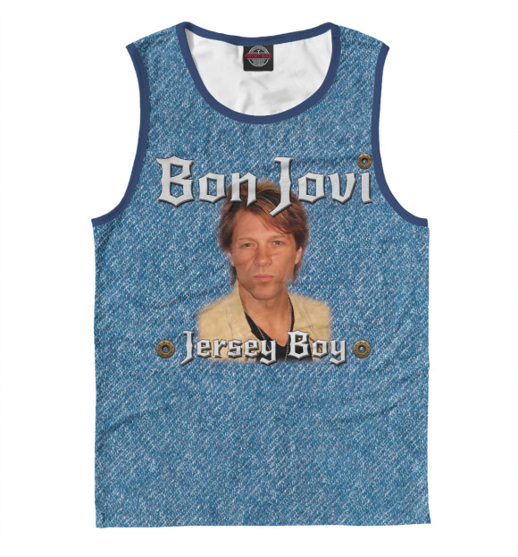 Мужская майка с изображением Bon Jovi цвета Белый