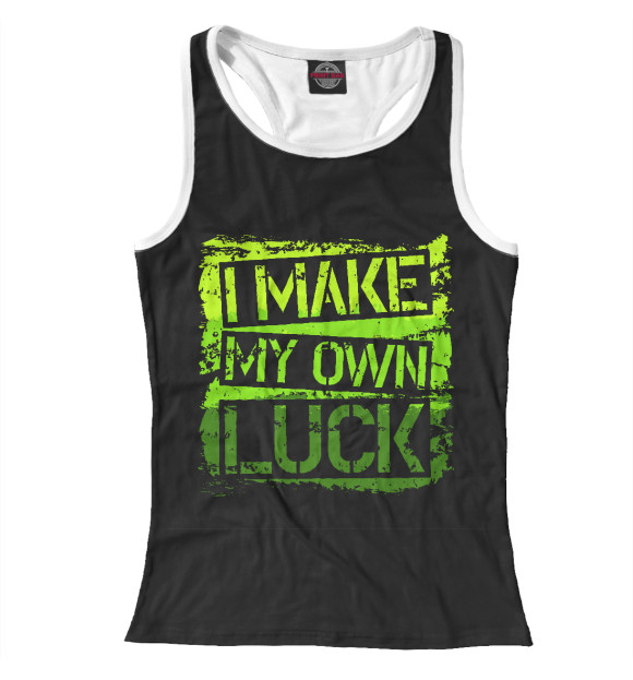 Женская майка-борцовка с изображением Творец своего счастья цвета Белый