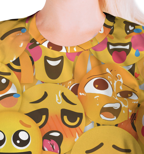 Футболка для девочек с изображением Ahegao цвета Белый