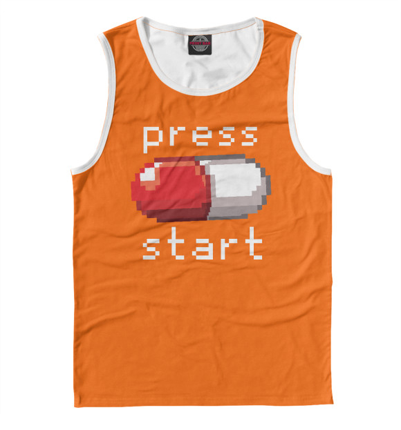 Майка для мальчика с изображением Press start цвета Белый