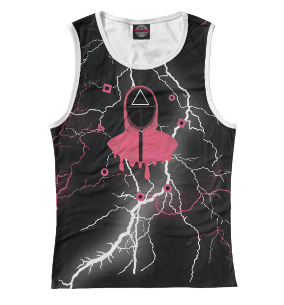 Майка для девочки с изображением Игра в кальмара цвета Белый