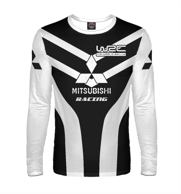 Мужской лонгслив с изображением Mitsubishi цвета Белый