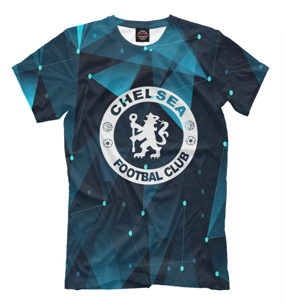 Мужская футболка с изображением Chelsea / Челси цвета Белый