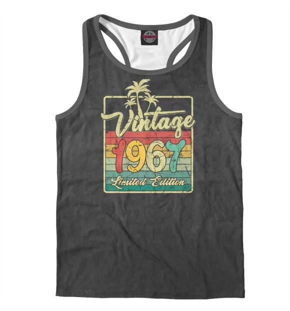 Мужская майка-борцовка с изображением Vintage 1967 цвета Белый