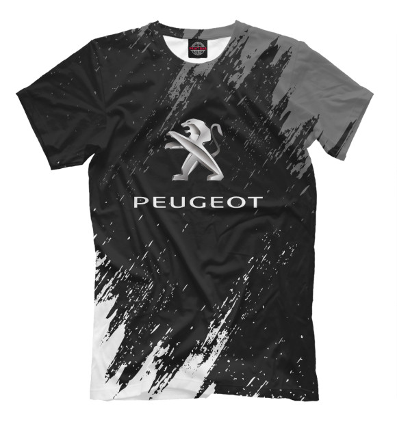 Мужская футболка с изображением Peugeot цвета Белый