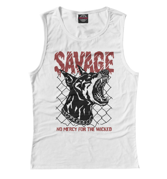 Майка для девочки с изображением SAVAGE цвета Белый