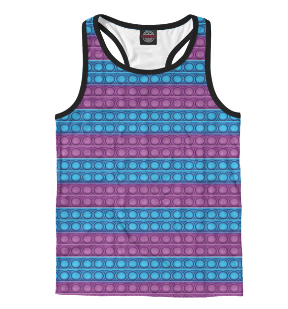 Мужская майка-борцовка с притом Pop it антистресс цвета Белый Мужская майка-борцовка с изображением Pop it антистресс цвета Белый