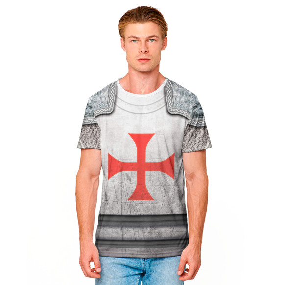 Мужская футболка с изображением Доспехи цвета Белый