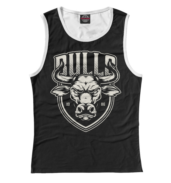 Майка для девочки с притом БЫКИ цвета Белый Майка для девочки с изображением БЫКИ цвета Белый